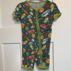 Hey Bear Sensory Bamboo Pajama Shorty Zip Up 18-24m